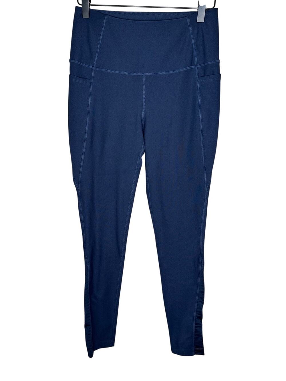 Mondetta Leggings Womens S Blue Mesh Accent‎ High Waisted Pocket Ankle Crop Yoga